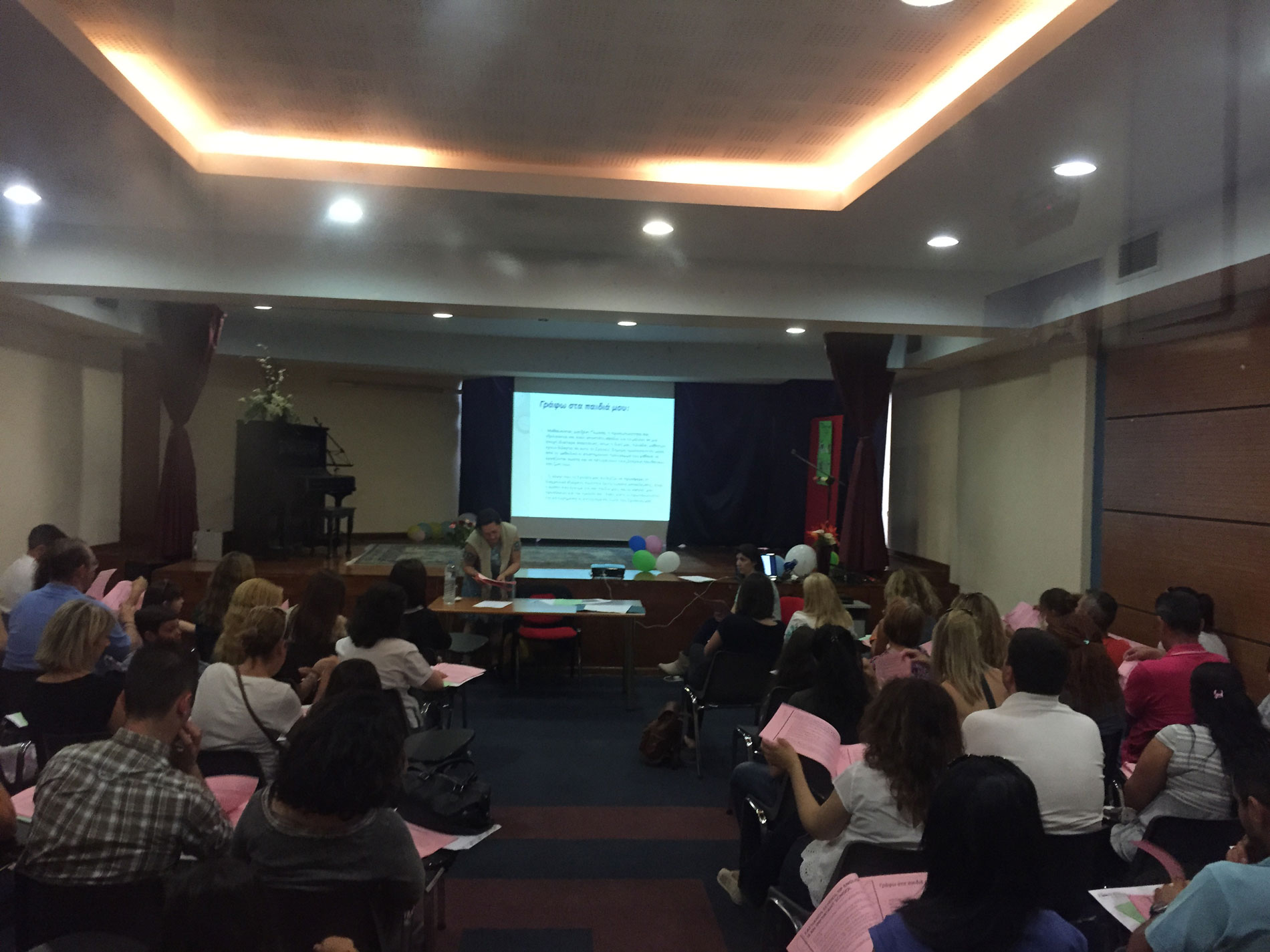 Talk to parents in the events hall